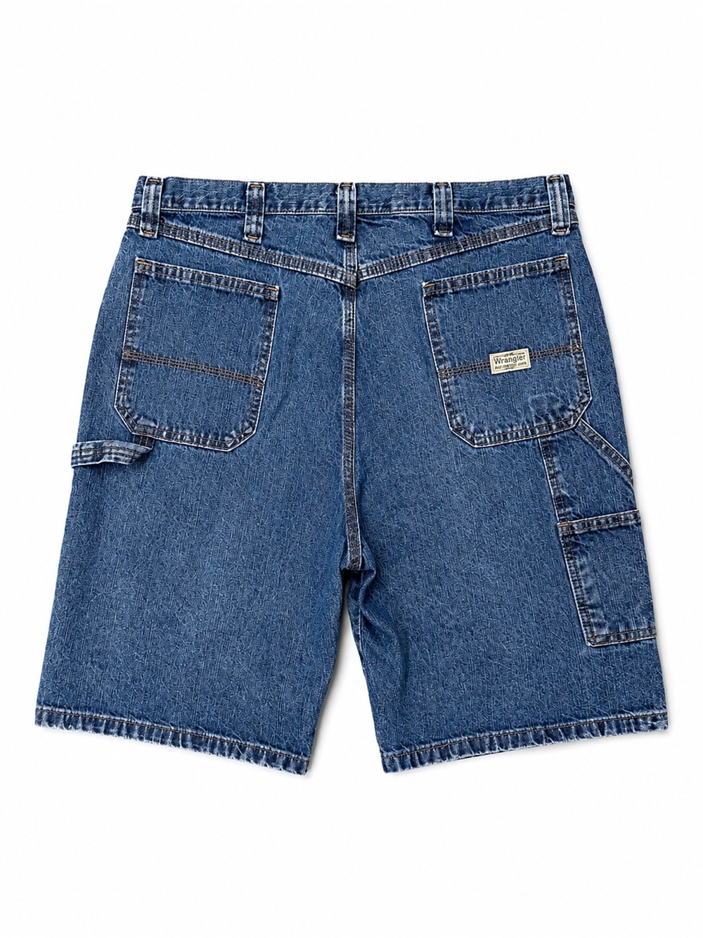 Vintage Y2K Wrangler Blue Jean Denim Utility Relaxed Fit Carpenter Shorts 38
